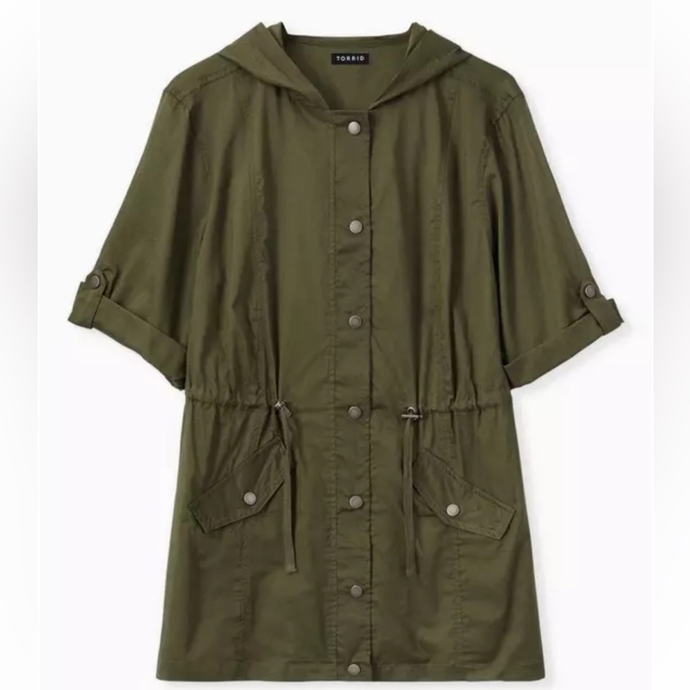 Torrid Lightweight Voile Anorak Utility Jacket with Hood Size 3X